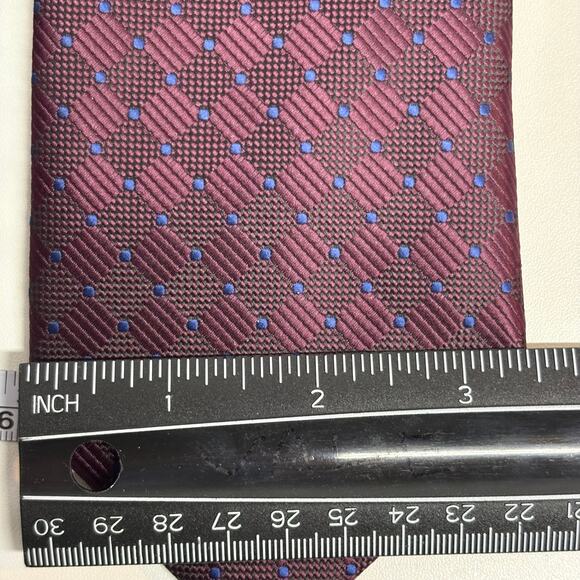Hisdern XXL Neck Tie Purple Blue Geometric NWT Corpcore Work‎ Office Classic - Picture 8 of 10